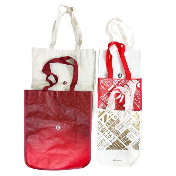 Lululemon Bundle of 5 Reusable Bags Large/Small Snap Closure - Picture 1 of 7